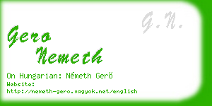 gero nemeth business card