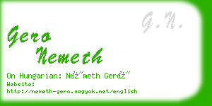 gero nemeth business card